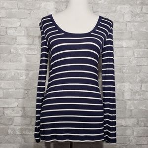 Navy striped fitted top